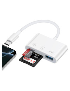 Adaptador USB C a SD/Micro SD HopePow para iPhone 16/15