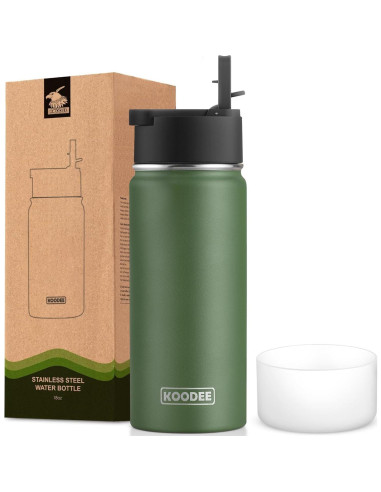 Botella de Agua Aislada Koodee 532 ml Acero Inoxidable Verde