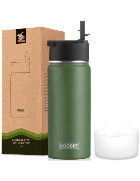 Botella de Agua Aislada Koodee 532 ml Acero Inoxidable Verde