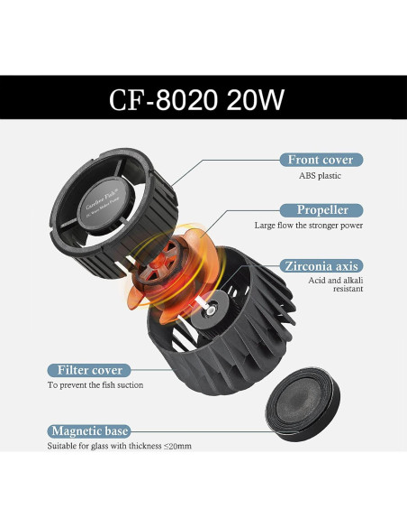Creador de Olas Magnético Carefree Fish 20W para Acuarios