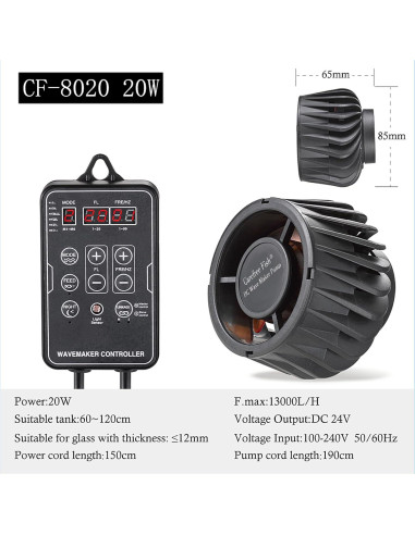 Creador de Olas Magnético Carefree Fish 20W para Acuarios