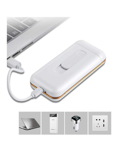 Estuche para Cigarrillos con Encendedor USB 2 en 1 Oro Rosa