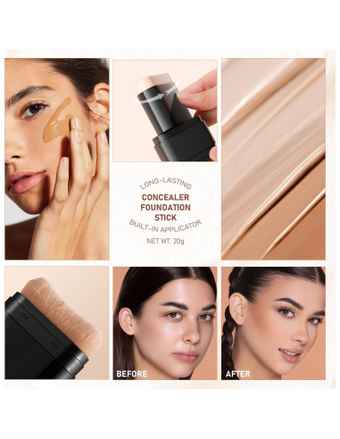 Corrector Hidratante Stick MeiAid 60g - Cobertura Completa HUESO