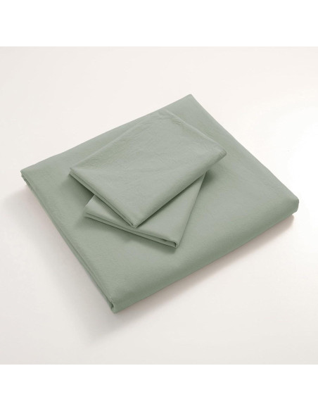 Funda de Edredón Rey JIYUAN Algodón 100% Verde Salvia 3 Piezas