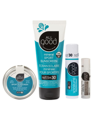 Conjunto Solar Todo Bueno - Balsamo Labial SPF 20, Loción SPF 30, Stick y Mantequilla Solar