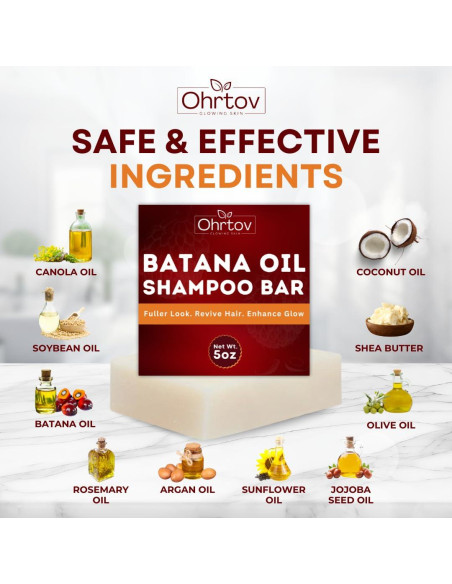 Jabón de Champú Natural Ohrtov - Aceite de Batana 141.75 g