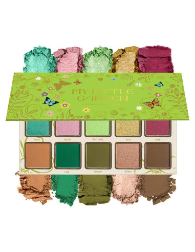 Paleta de Sombra de Ojos Verde MAKI YIKA 10 Tonos Alta Pigmentación