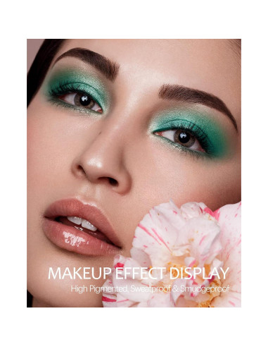 Paleta de Sombra de Ojos Verde MAKI YIKA 10 Tonos Alta Pigmentación