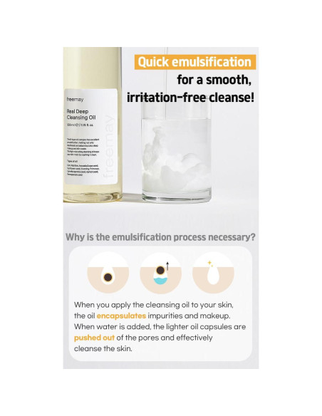Freemay Aceite Limpiador Profundo 330ml - Maquillaje Resistente