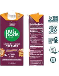 Crema de Café Sin Azúcar nutpods 3x11.2oz Vegana Keto 2
