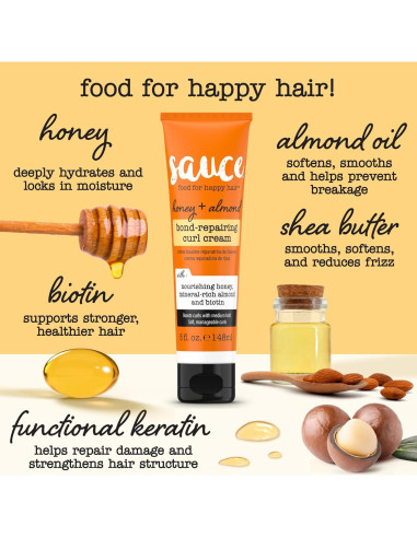 Crema para Rizos Sauce Honey 148 ml - Controla Frizz y Define