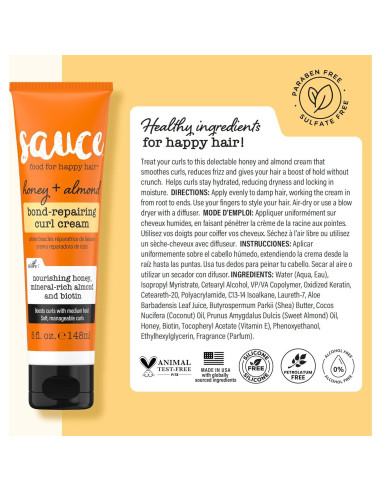 Crema para Rizos Sauce Honey 148 ml - Controla Frizz y Define