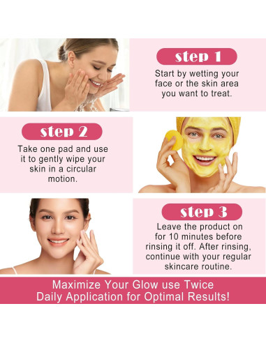 Pads de Limpieza Facial YLXYZUAD con Ácido Kójico y Cúrcuma - 80 Unidades