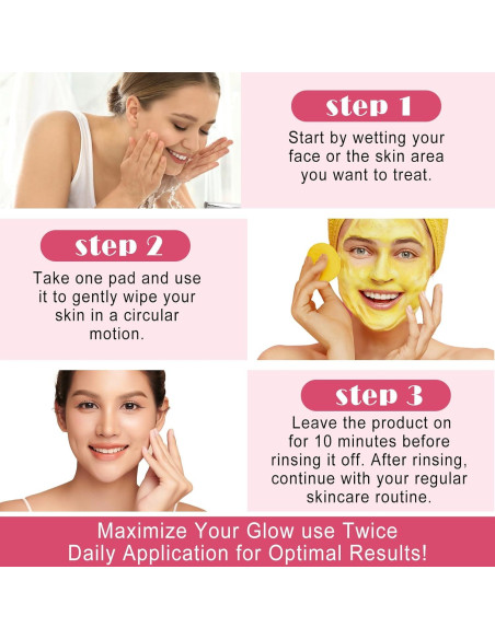 Pads de Limpieza Facial YLXYZUAD con Ácido Kójico y Cúrcuma - 80 Unidades