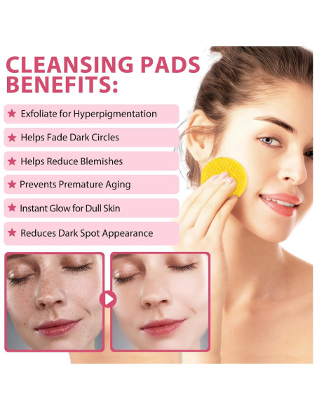 Pads de Limpieza Facial YLXYZUAD con Ácido Kójico y Cúrcuma - 80 Unidades