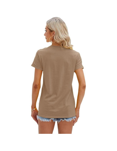 Camiseta de Mujer Cicy Bell Manga Corta Girasol Caqui XL