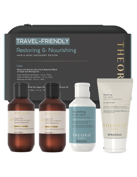 Kit de Viaje Theorie - Hidratación y Reparación Cabello y Piel