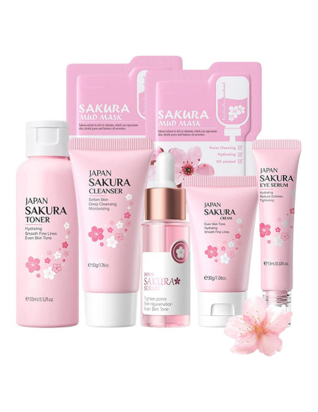Kit de Cuidado de Piel Sakura LAIKME 7 en 1 para Mujeres