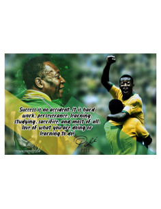 Póster Motivacional de Pelé - Arte de Pared 45.72x30.48 cm