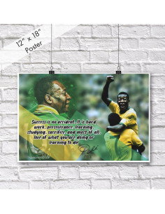 Póster Motivacional de Pelé - Arte de Pared 45.72x30.48 cm 2