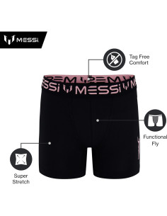 Calzoncillos elásticos Messi para niños - 4 unidades - Rosa 2