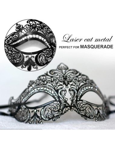 Máscara de Disfraz Brillante para Mujeres - Filigrana Veneciana