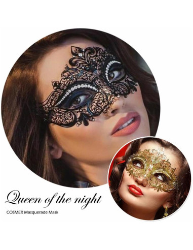 Máscara de Disfraz Brillante para Mujeres - Filigrana Veneciana