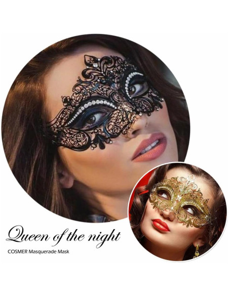 Máscara de Disfraz Brillante para Mujeres - Filigrana Veneciana