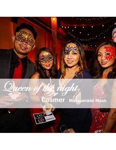 Máscara de Disfraz Brillante para Mujeres - Filigrana Veneciana