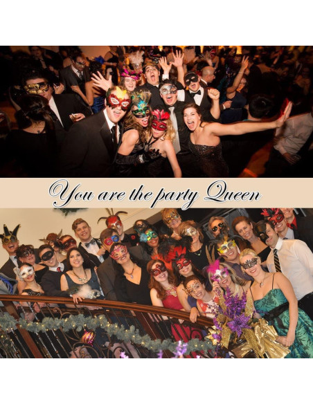 Máscara de Disfraz Brillante para Mujeres - Filigrana Veneciana