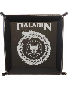 Bandeja de Dados DND Paladín Grabada en Cuero Sintético 32.7cm 2