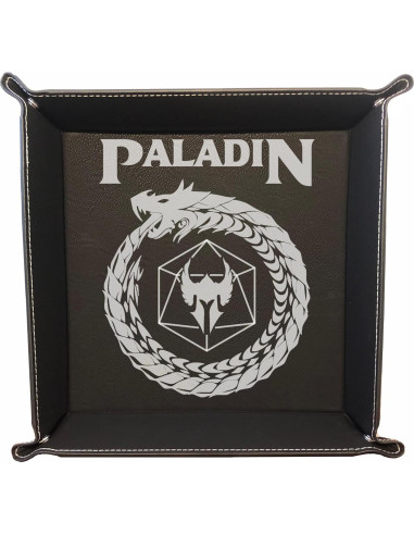 Bandeja de Dados DND Paladín Grabada en Cuero Sintético 32.7cm