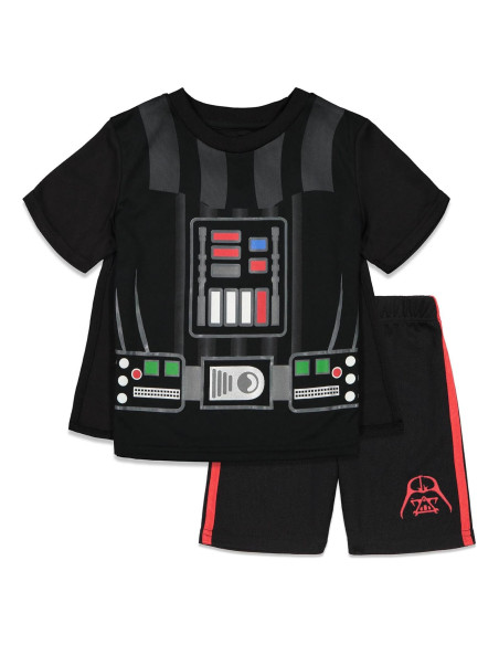 Conjunto 3 Piezas Darth Vader para Niños - Camiseta, Pantalones Cortos y Capa