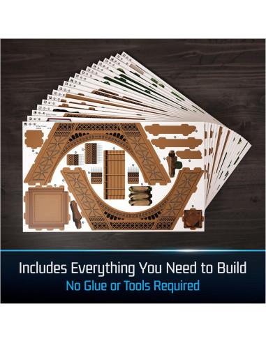 Kit de Modelo 3D Torre Eiffel 4D Build con Luces LED - 252 Piezas