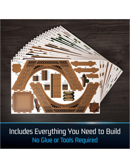 Kit de Modelo 3D Torre Eiffel 4D Build con Luces LED - 252 Piezas