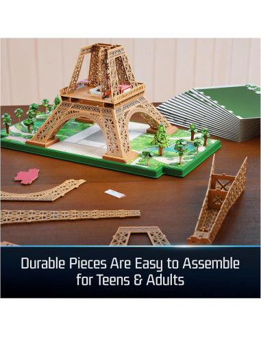 Kit de Modelo 3D Torre Eiffel 4D Build con Luces LED - 252 Piezas