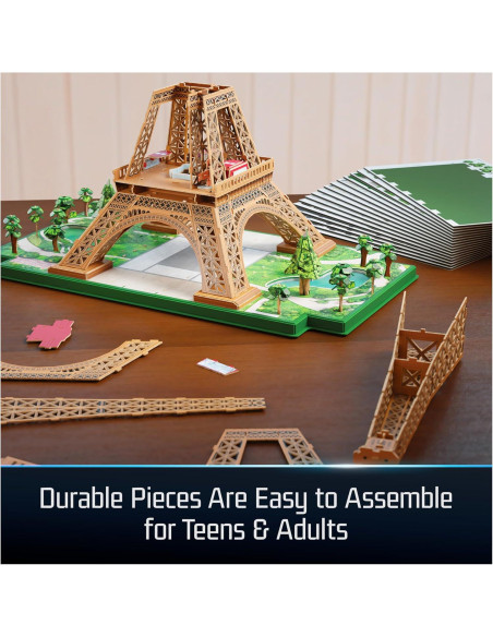 Kit de Modelo 3D Torre Eiffel 4D Build con Luces LED - 252 Piezas