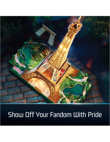 Kit de Modelo 3D Torre Eiffel 4D Build con Luces LED - 252 Piezas