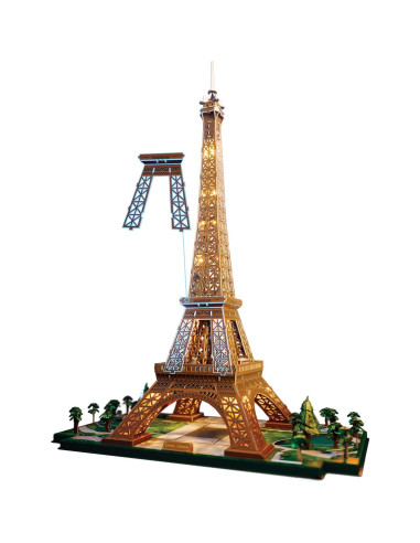 Kit de Modelo 3D Torre Eiffel 4D Build con Luces LED - 252 Piezas