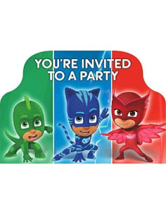 Invitaciones de Fiesta PJ Masks Amscan 8 Postales Multicolor 2