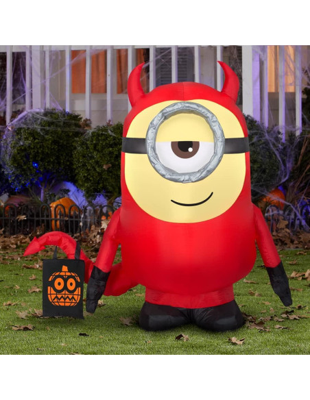 Inflable Gemmy Minion Stuart Diablo 1.07m Rojo