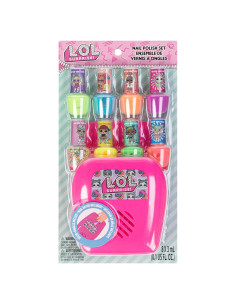 Set de 8 esmaltes de uñas no tóxicos L.O.L Surprise! con secador