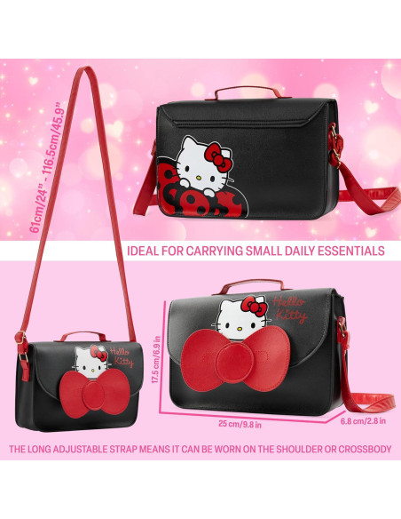 Bolsa Cruzada Hello Kitty Cerda para Niñas Kawaii 25x7cm