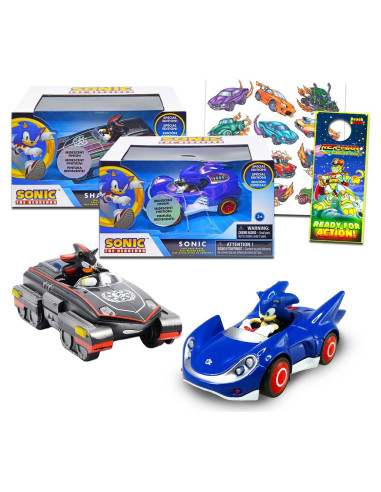 Conjunto de Juguetes de Carreras Sonic The Hedgehog - 2 Coches Retroceso 15.24 cm