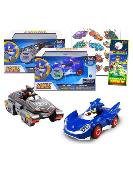 Conjunto de Juguetes de Carreras Sonic The Hedgehog - 2 Coches Retroceso 15.24 cm