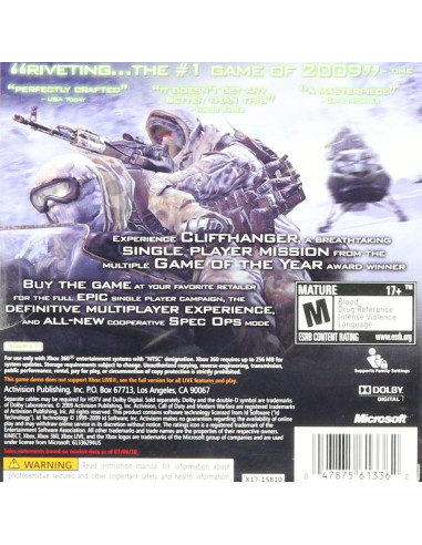 Videojuego Call of Duty Modern Warfare 2 Cliffhanger - Activision