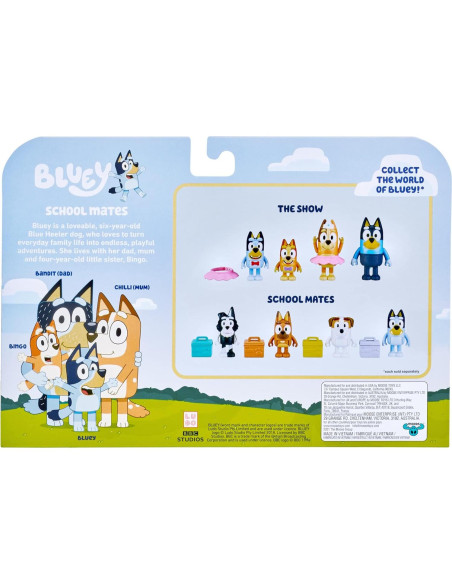 Figuras de Escuela Bluey - Paquete de 4 Amigos 6.35-7.62 cm