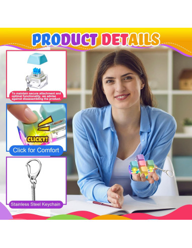 12 Juguetes de Alivio de Estrés RoundFunny Clicker Teclado