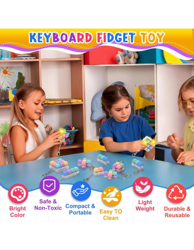 12 Juguetes de Alivio de Estrés RoundFunny Clicker Teclado