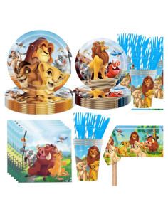 Suministros de Fiesta de Cumpleaños Rey León 141pcs